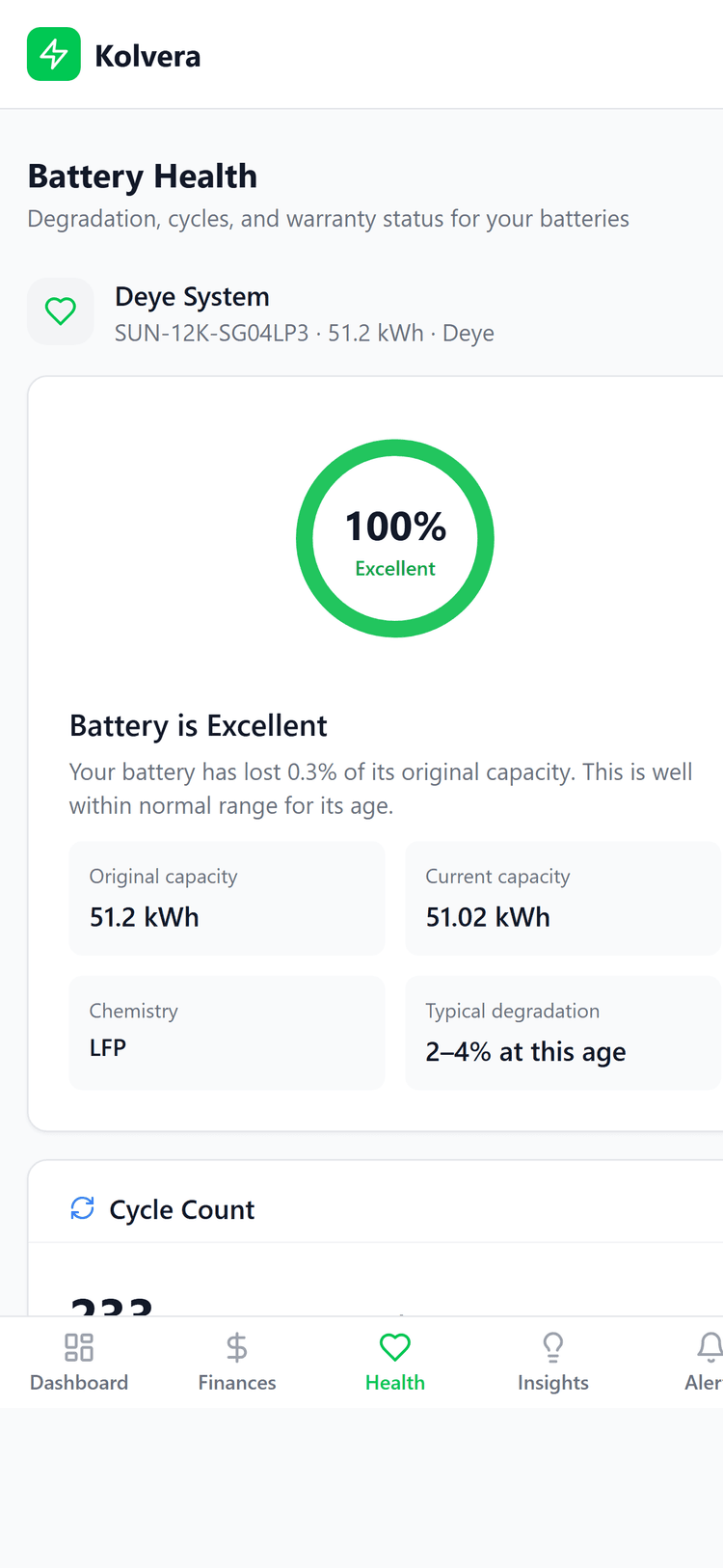 System health screenshot